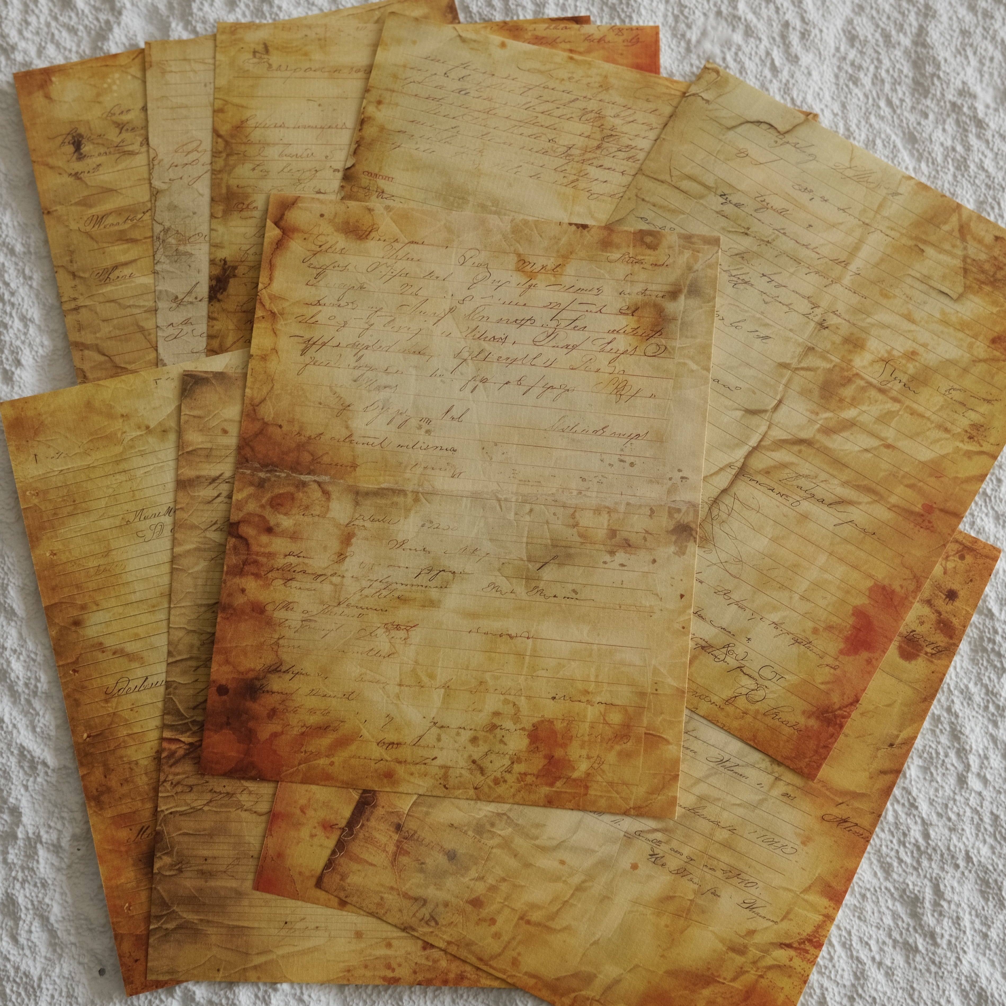 Retro English Background Vintage Paper 18 cm / 14 cm 10 sheets - ViktaShop