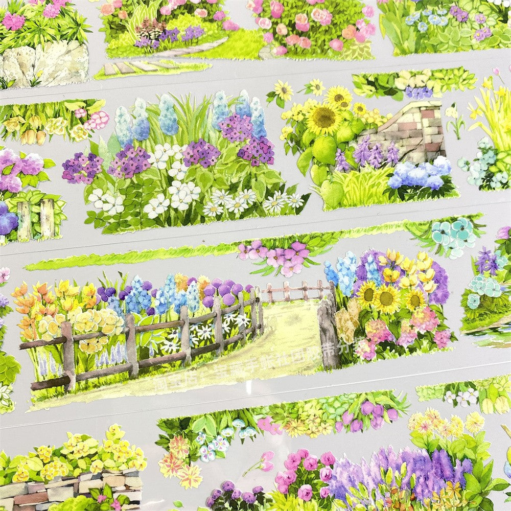 Mirror Flower and Plants PET tape 8 cm / 200 cm - ViktaShop