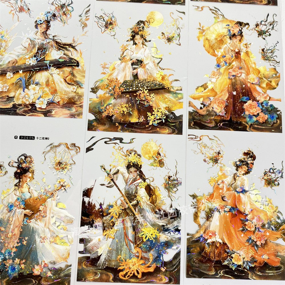 Twelve Flower character PET tape 8 cm / 68 cm - ViktaShop