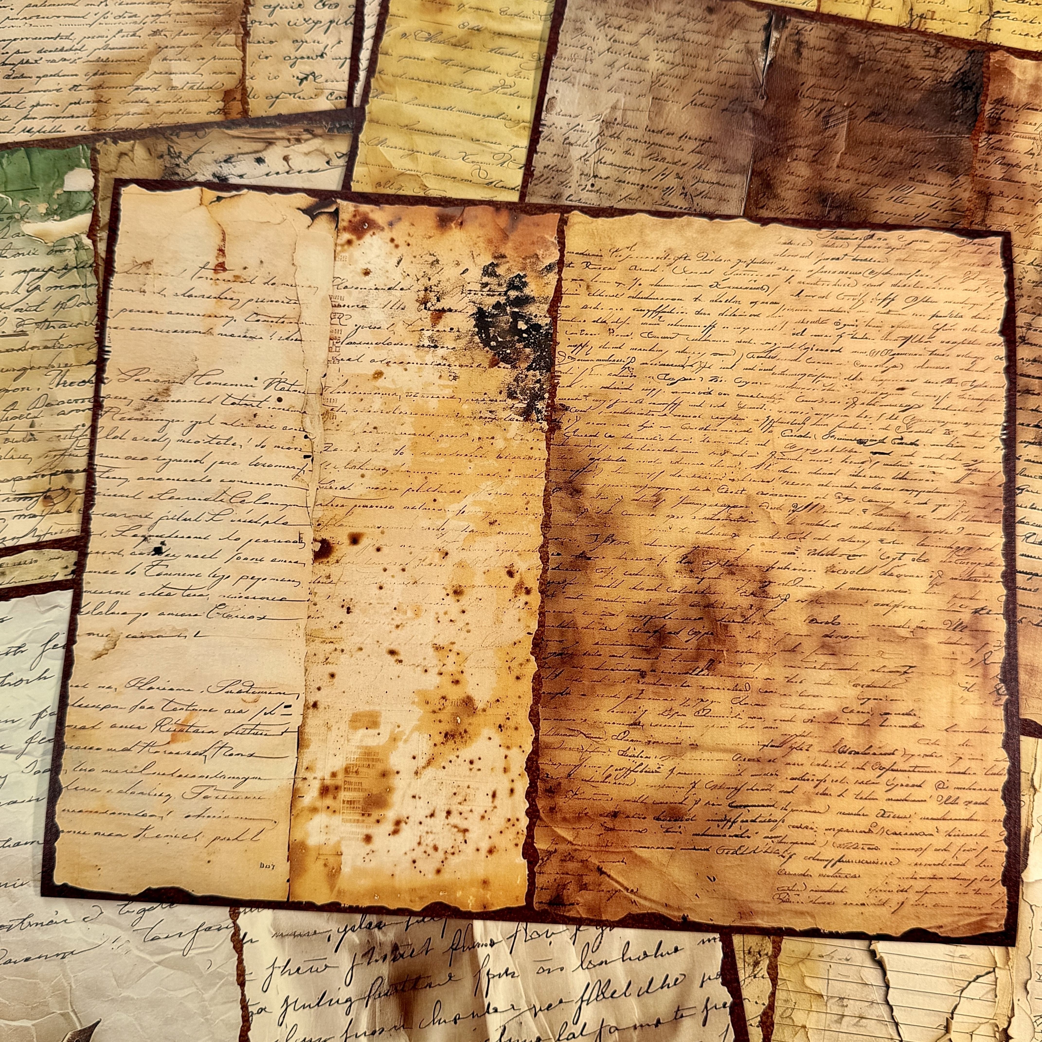 Retro English Old Background Vintage Paper 18 cm / 14 cm 10 sheets - ViktaShop
