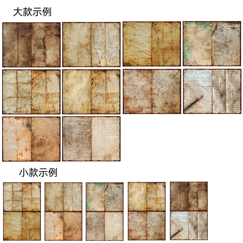 Retro English Old Background Vintage Paper 18 cm / 14 cm 10 sheets - ViktaShop