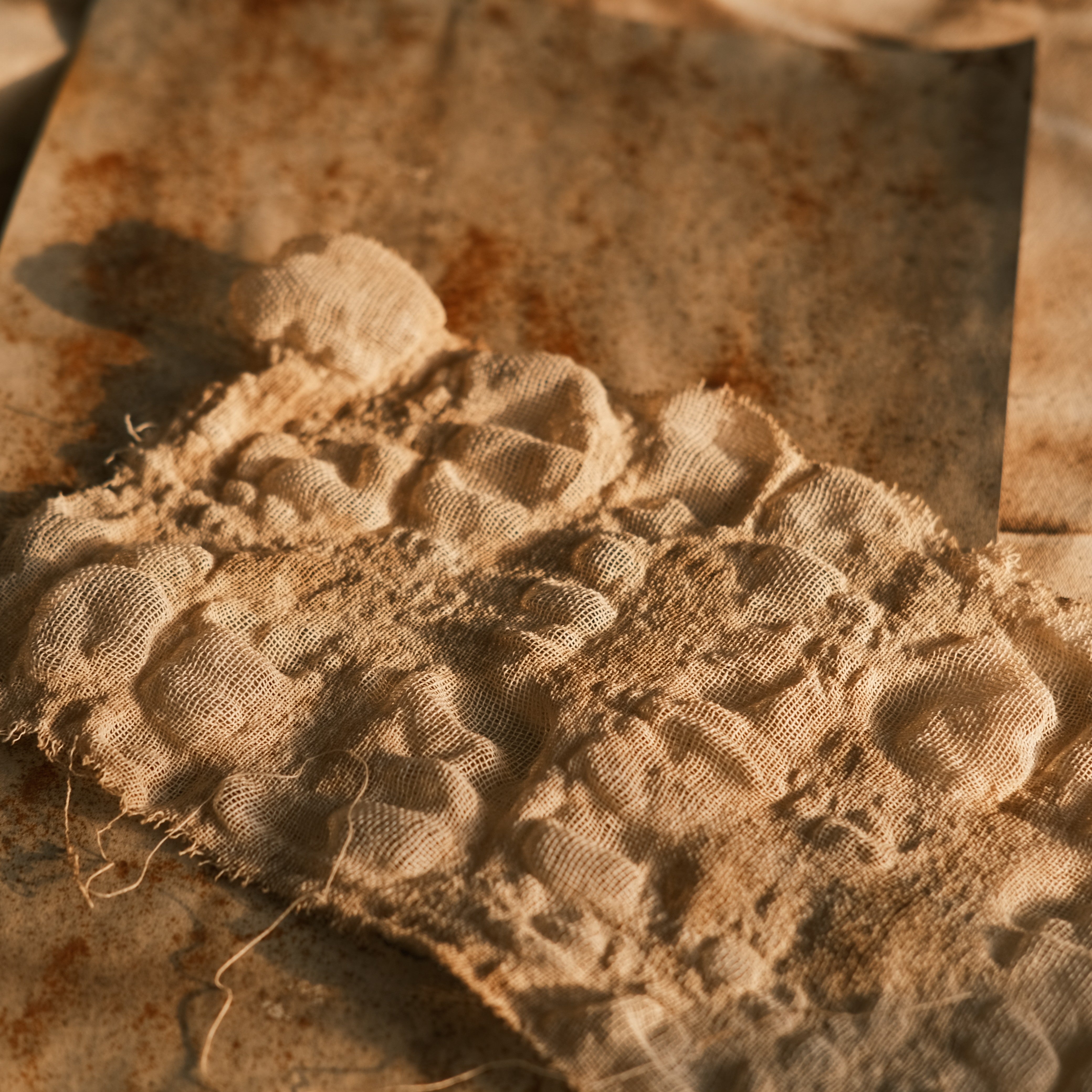 Vintage Burnt Edge Coffee Stained Gauze - ViktaShop