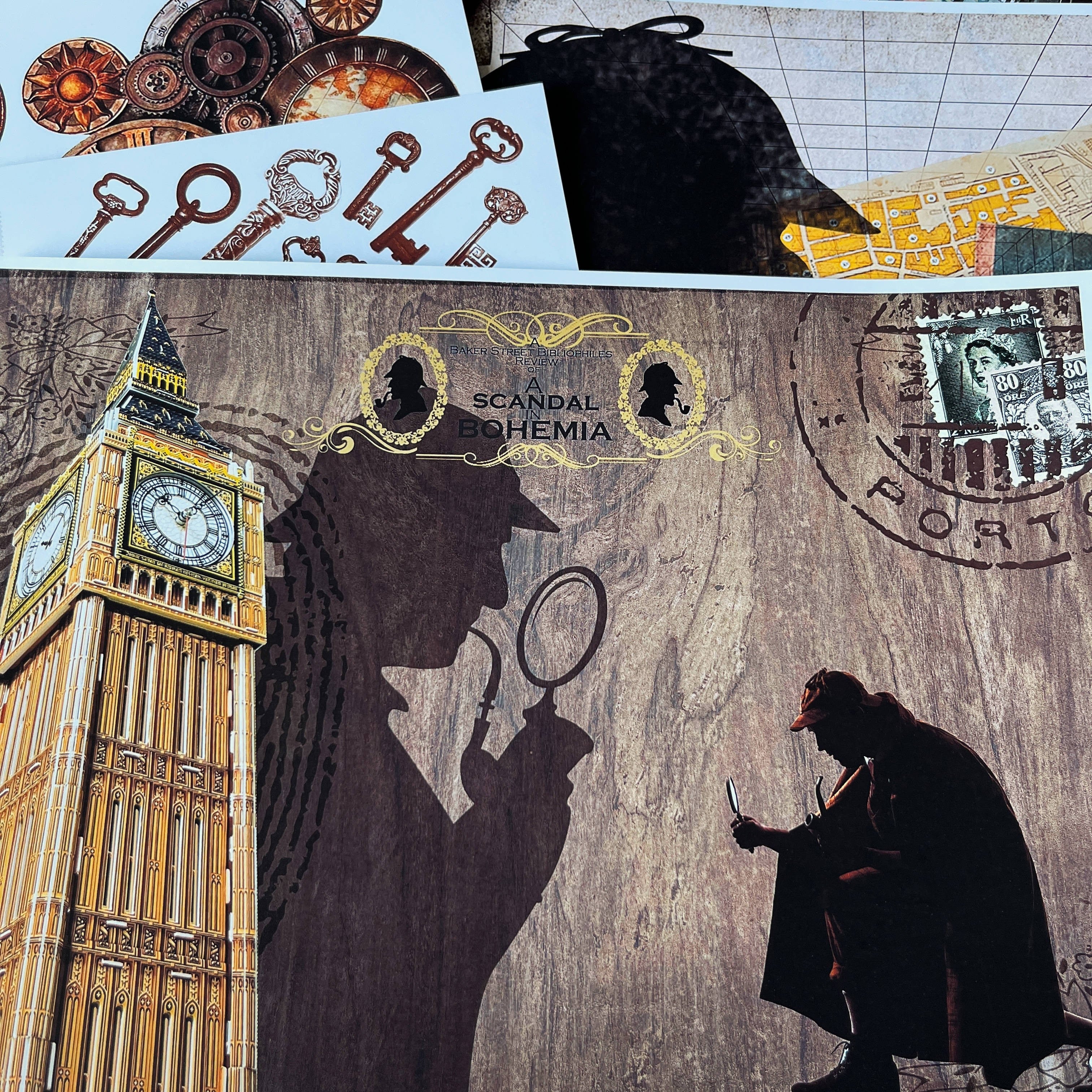 Junk Journal Sherlock Holmes Material Vintage paper - ViktaShop