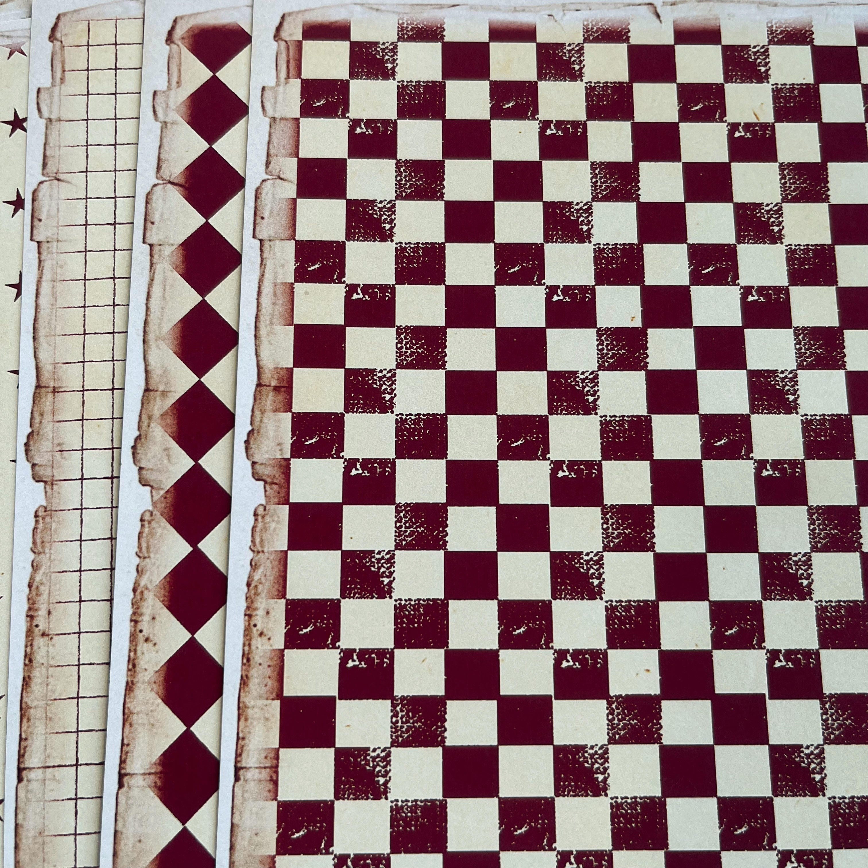 Retro Countryside Flower Grid Material Papier