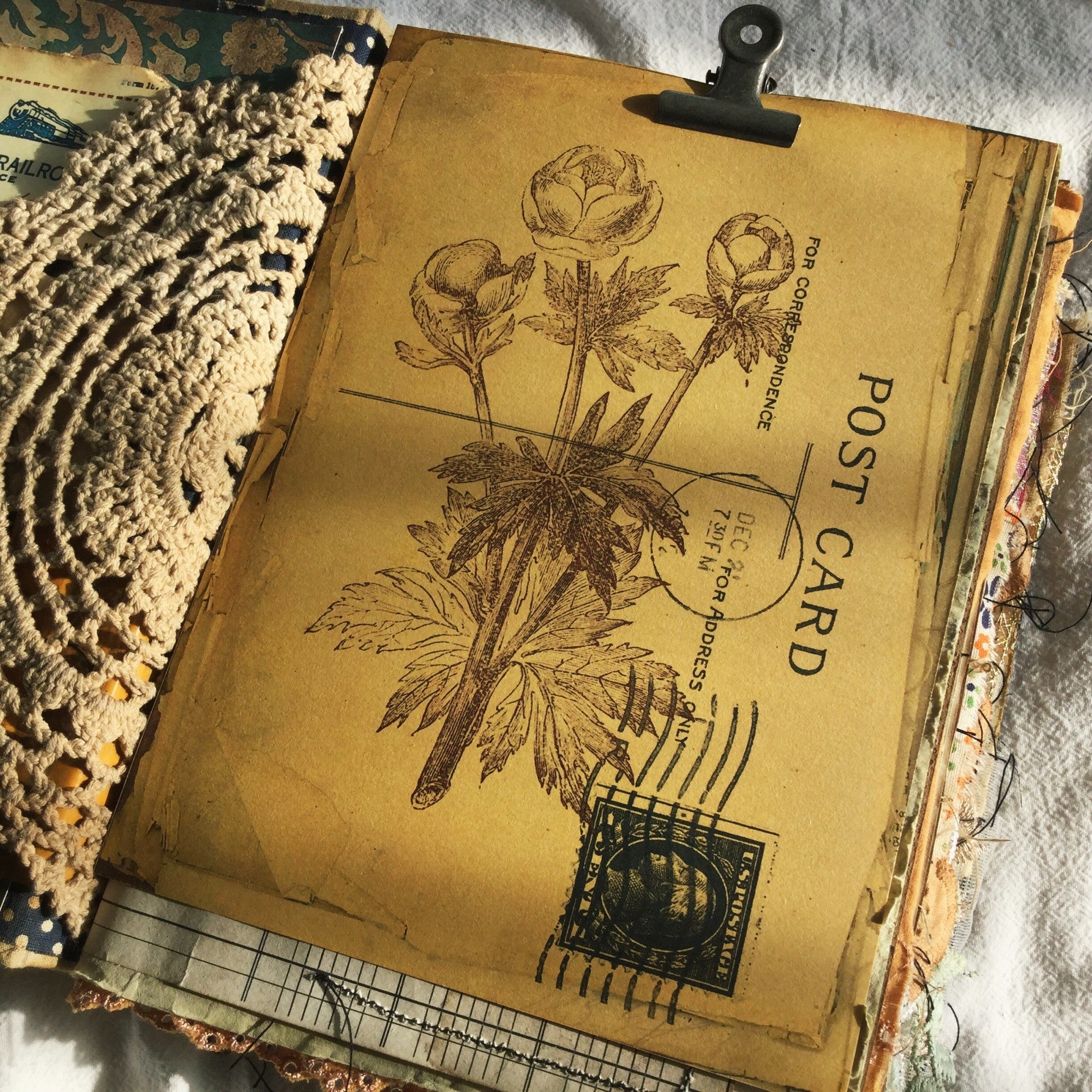 Retro Handbag Background Vintage Paper 19 cm / 14.5 cm 8 sheets - ViktaShop