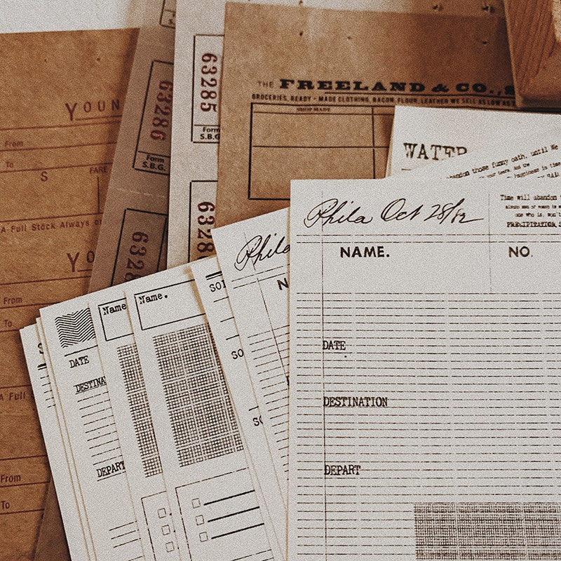 Bundle Old Bag Retro Bill Memo Material Pack - ViktaShop