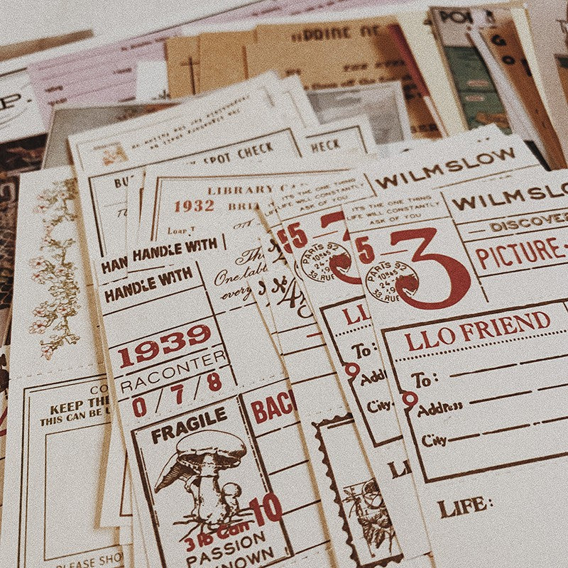 Bundle Old Bag Retro Bill Memo Material Pack - ViktaShop