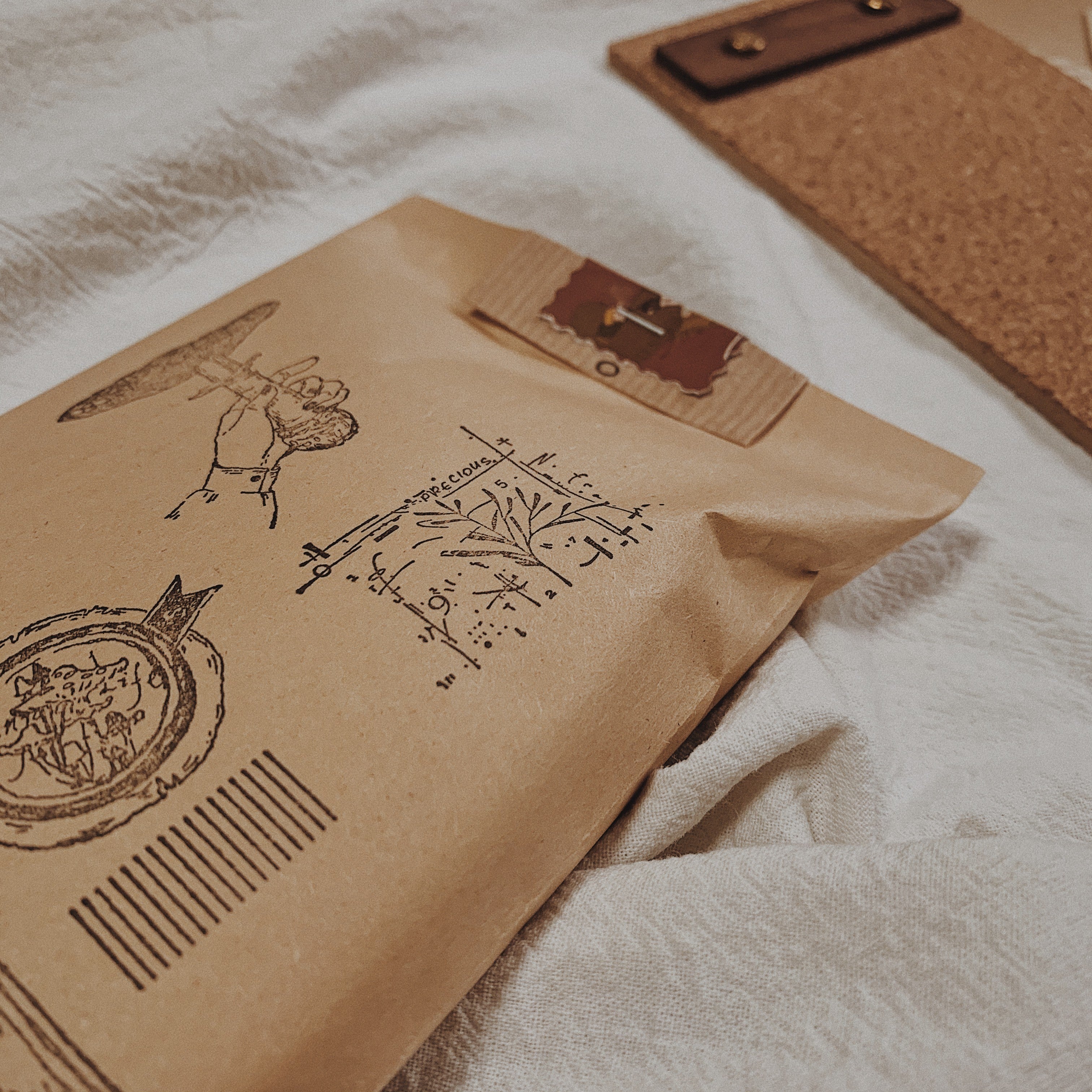 Postal Mirror Handbill with Complex Patterns Vintage Material Pack - ViktaShop
