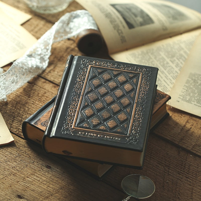 Retro notebook, embossed imitation leather 17.5 cm / 13.5 cm - ViktaShop