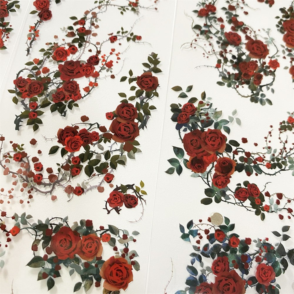 Rose edge, ancient style materials PET tape 6 cm / 100 cm - ViktaShop