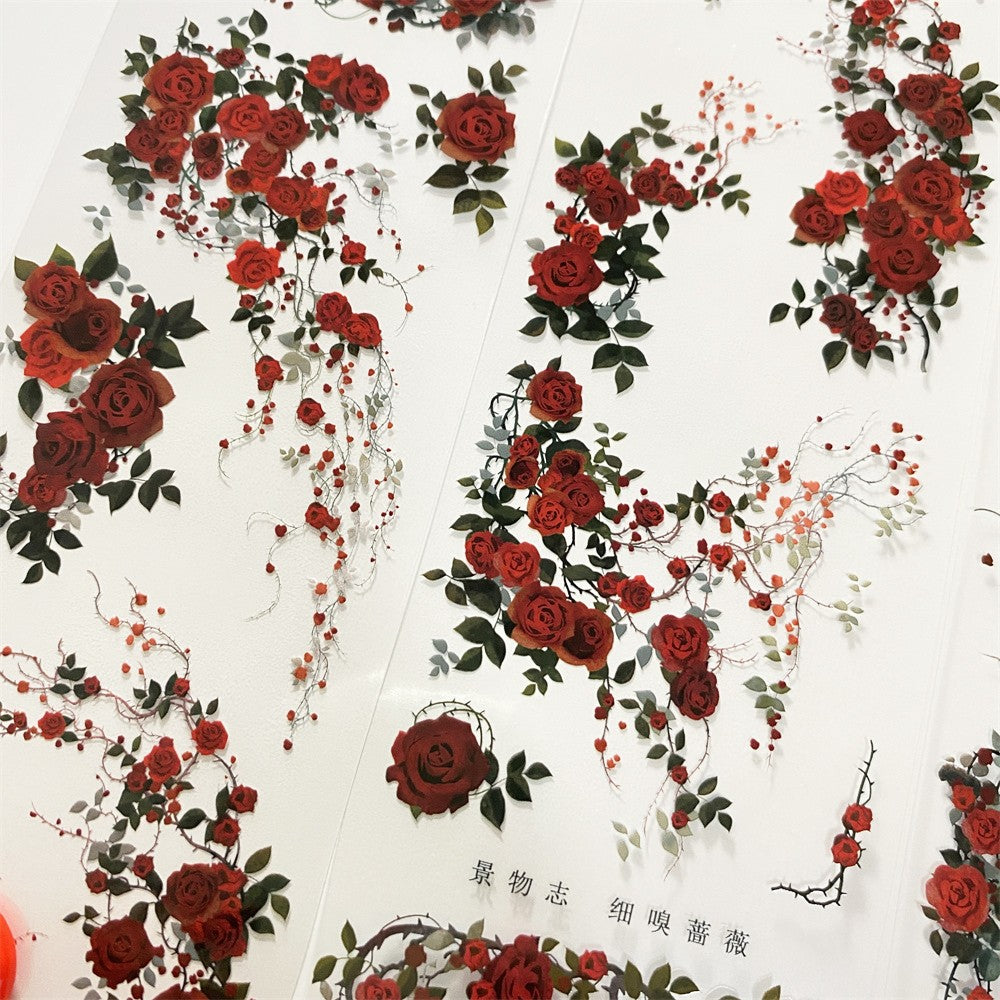 Rose edge, ancient style materials PET tape 6 cm / 100 cm - ViktaShop