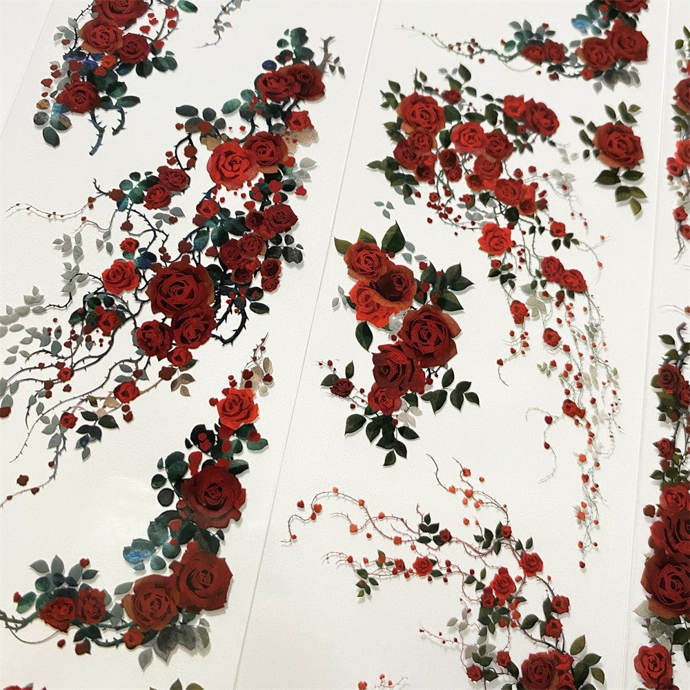 Rose edge, ancient style materials PET tape 6 cm / 100 cm - ViktaShop