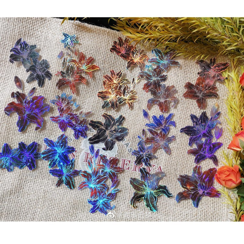 Dark Night Lily, Laser Gold and Silver PET tape 6 cm / 100 cm