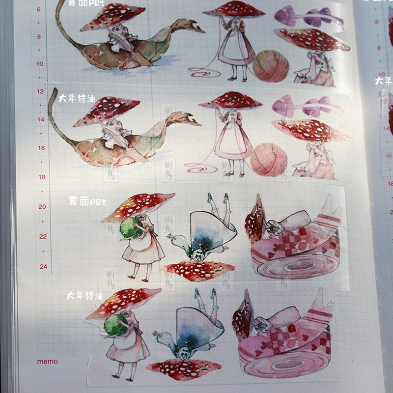 Mushroom Illusion, Crystal PET tape 7 cm / 100 cm - ViktaShop
