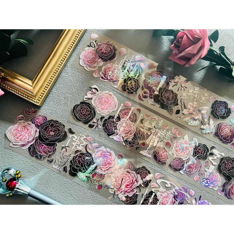 Blue and purple Rose PET tape 6 cm / 100 cm - ViktaShop