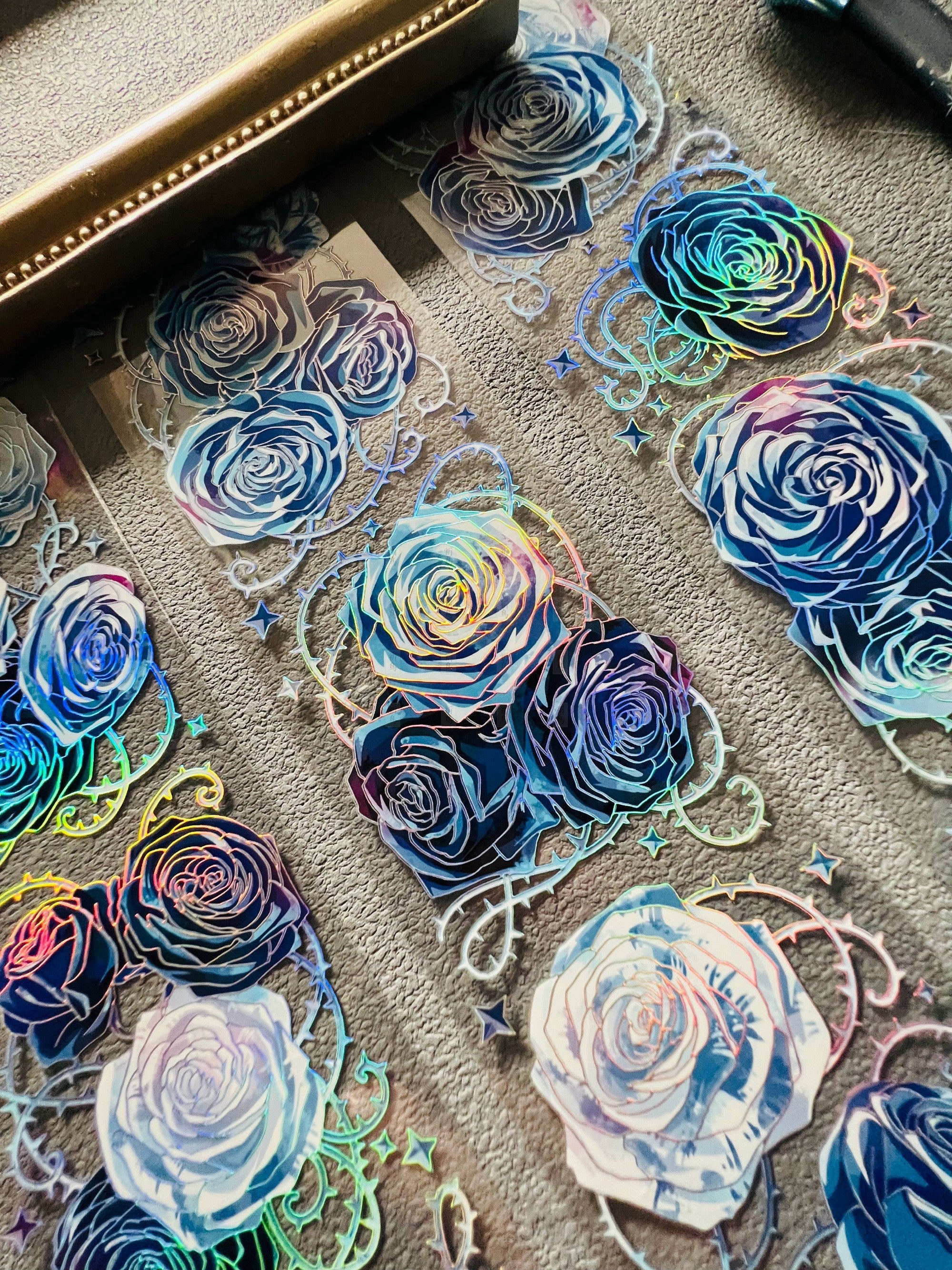 Blue and purple Rose PET tape 6 cm / 100 cm - ViktaShop