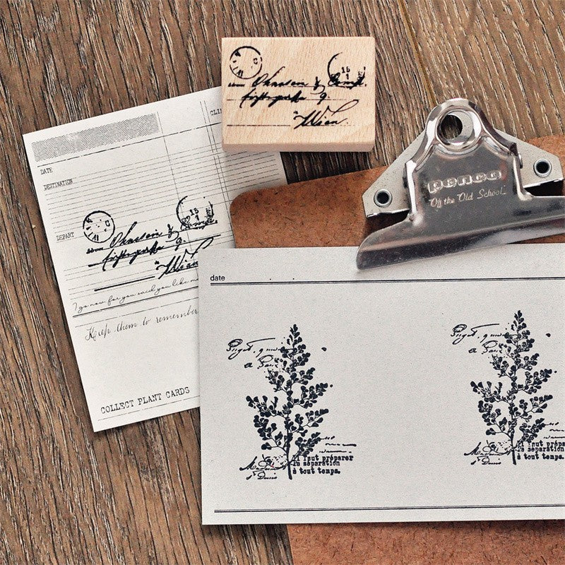 Collage Wooden Rubber Stamp - ViktaShop
