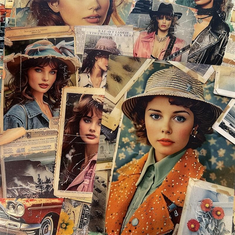 Vintage American Nostalgic People Magazine Paper 24 Sheets - ViktaShop