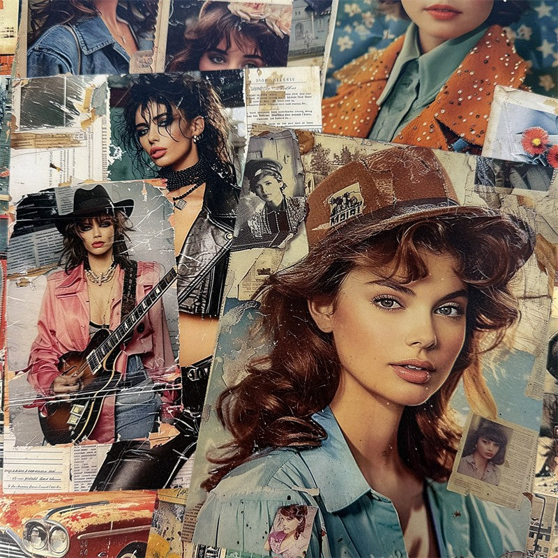 Vintage American Nostalgic People Magazine Paper 24 Sheets - ViktaShop