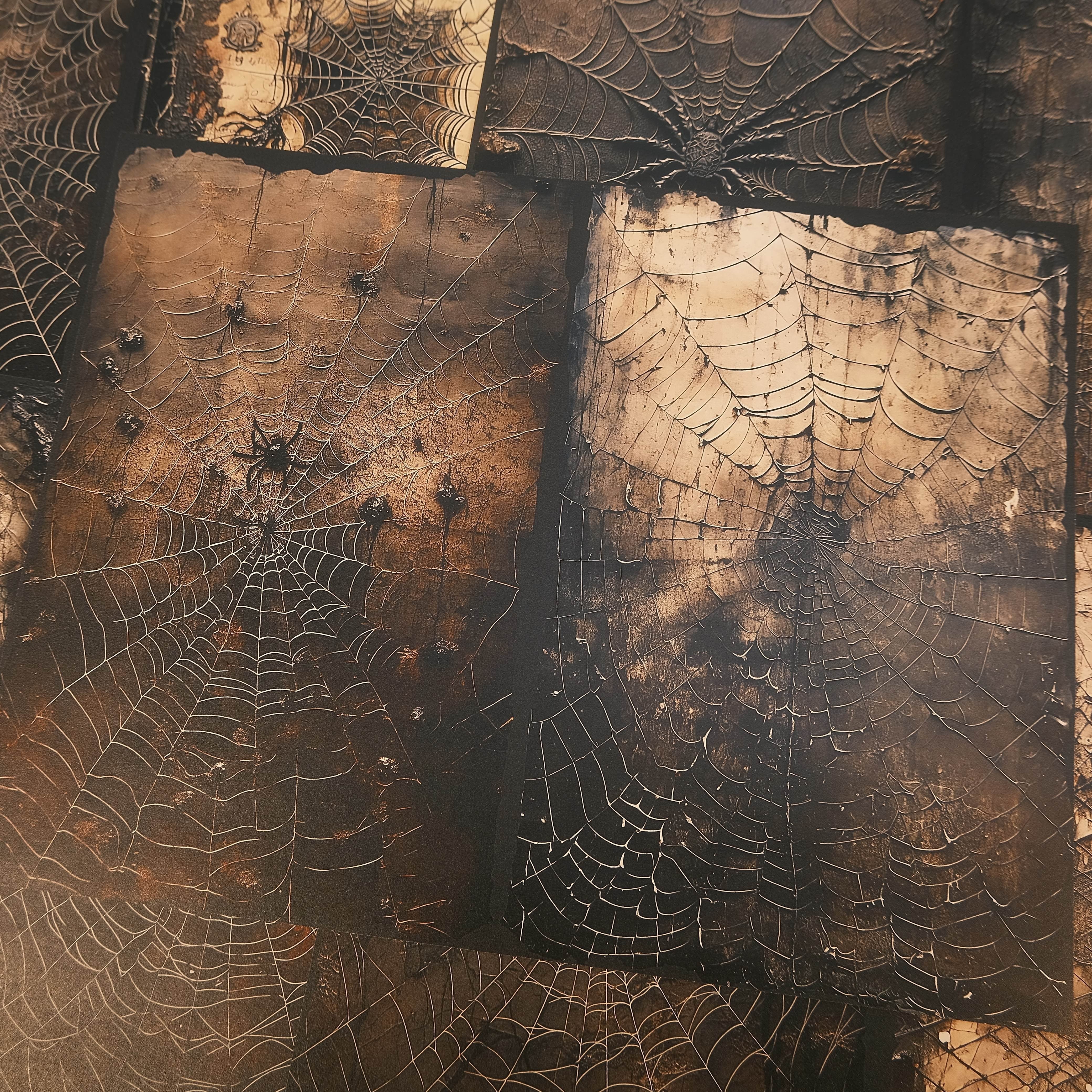 Gothic Dark Spider Web Halloween Material Paper A4 5 Sheets - ViktaShop