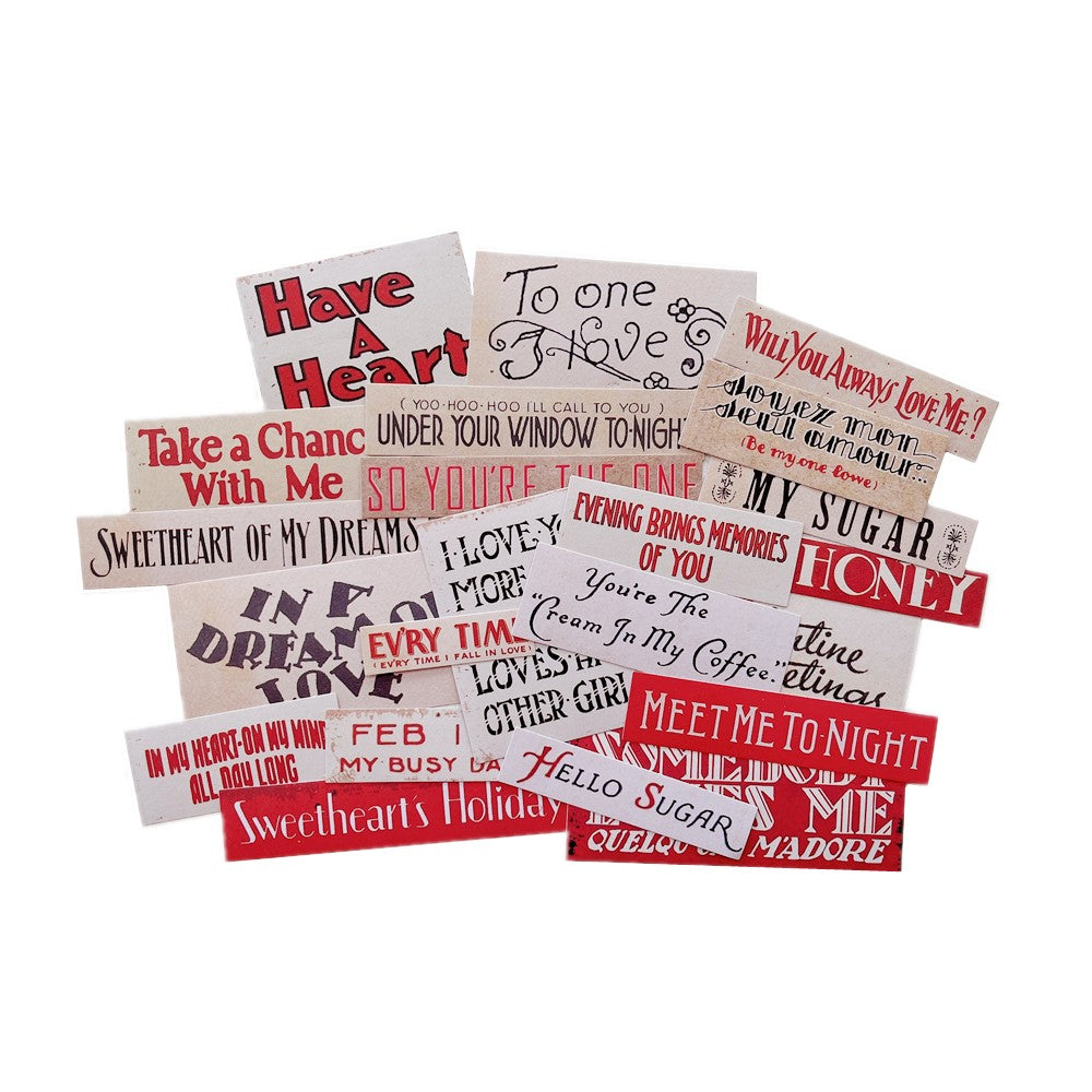 Red Love Phrases Retro Stickers - ViktaShop