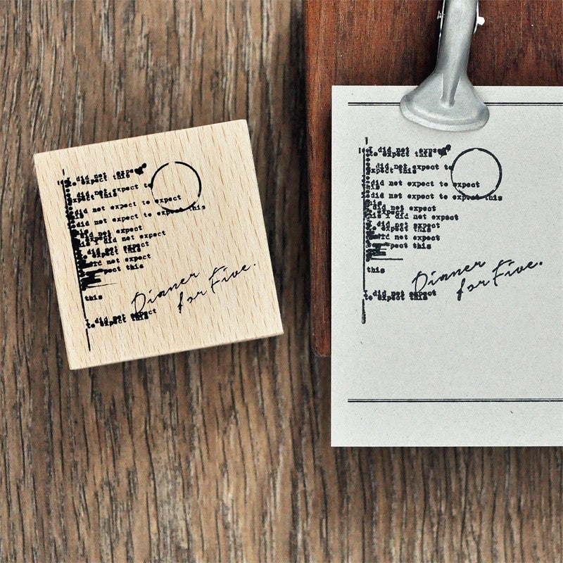 Collage Wooden Rubber Stamp - ViktaShop