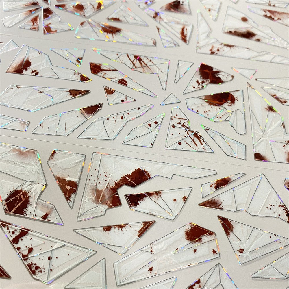 Broken glass, blood red PET tape 6 cm / 100 cm - ViktaShop