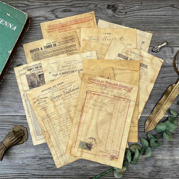 Coffee Dyeing vintage Paper 10 sheets - ViktaShop