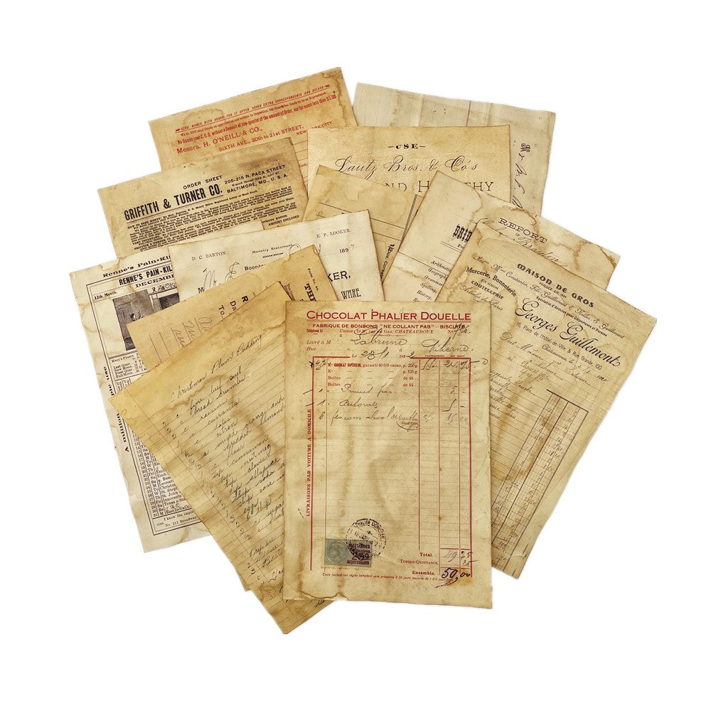 Coffee Dyeing vintage Paper 10 sheets - ViktaShop