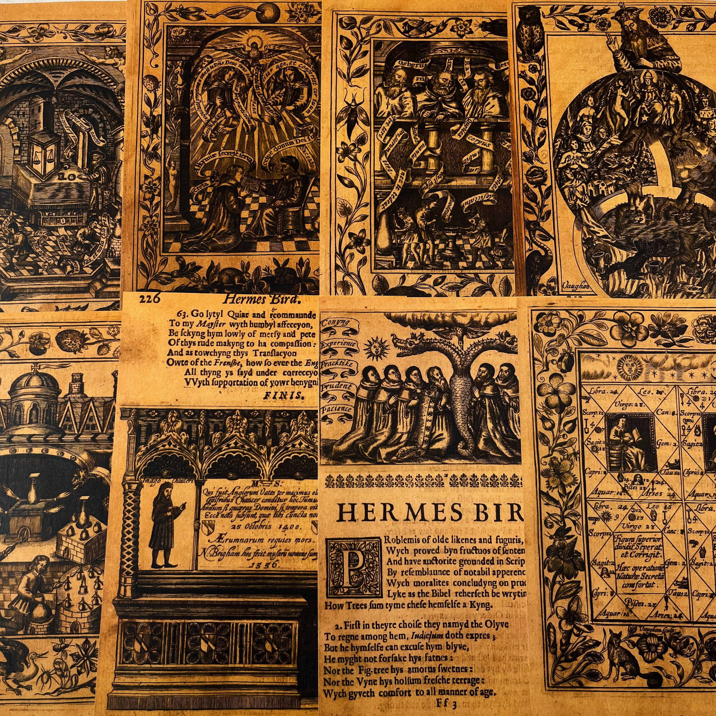 Medieval Magic, Mysticism, Background material paper 8 sheets - ViktaShop