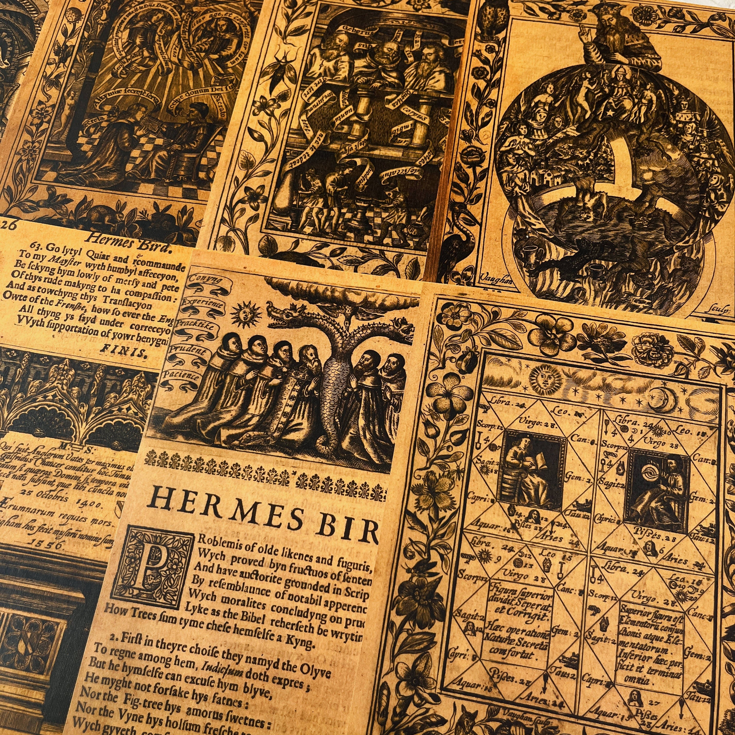 Medieval Magic, Mysticism, Background material paper 8 sheets - ViktaShop