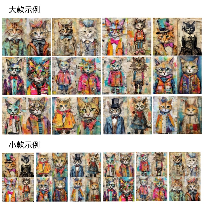 American Street Graffiti Style Cat Background Paper 18 cm / 14 cm 12 Sheets - ViktaShop
