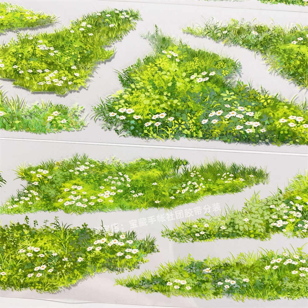 Small grass ground scenery ancient style PET tape