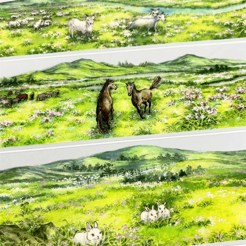 Grassland horse ancient style PET tape 5,5 cm / 1 m