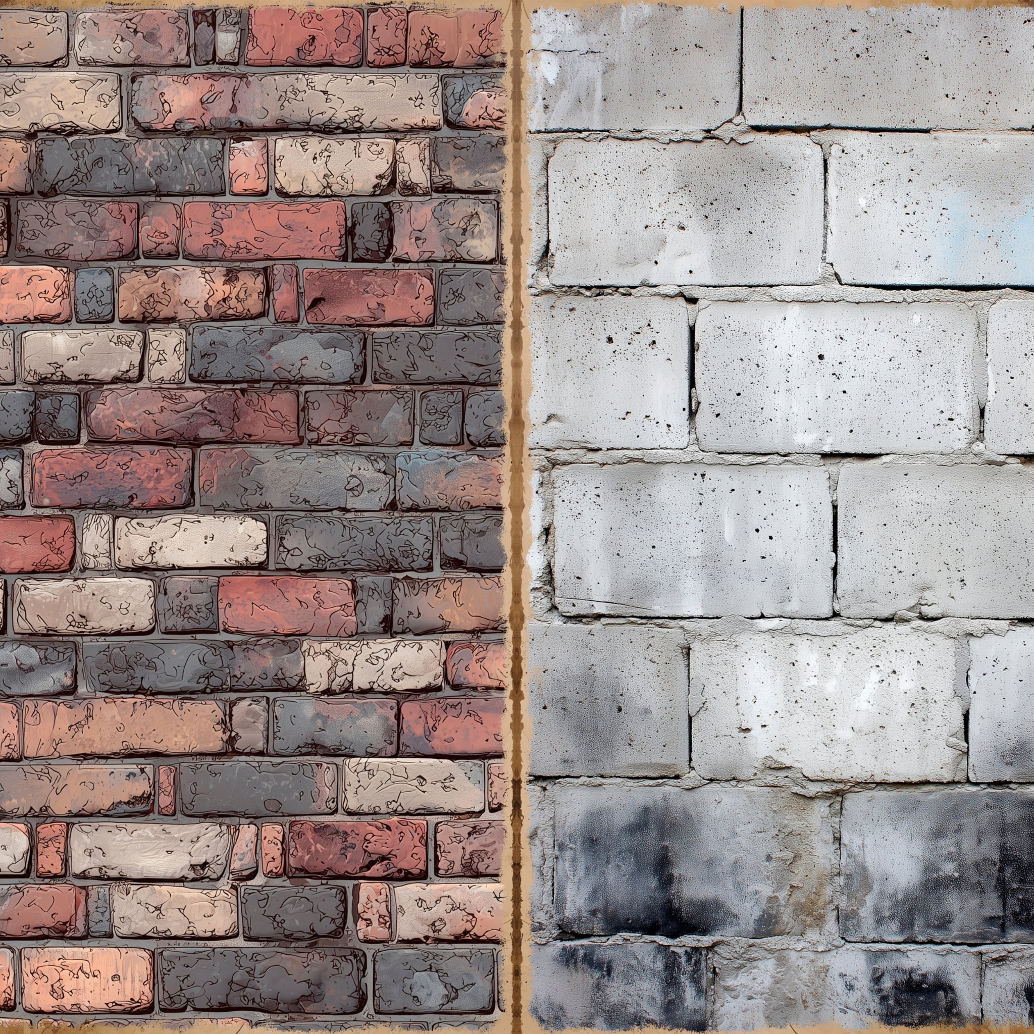 LunicArtDesign Vintage Wall material paper 5.5 x 8.5 inches 20 different sheets