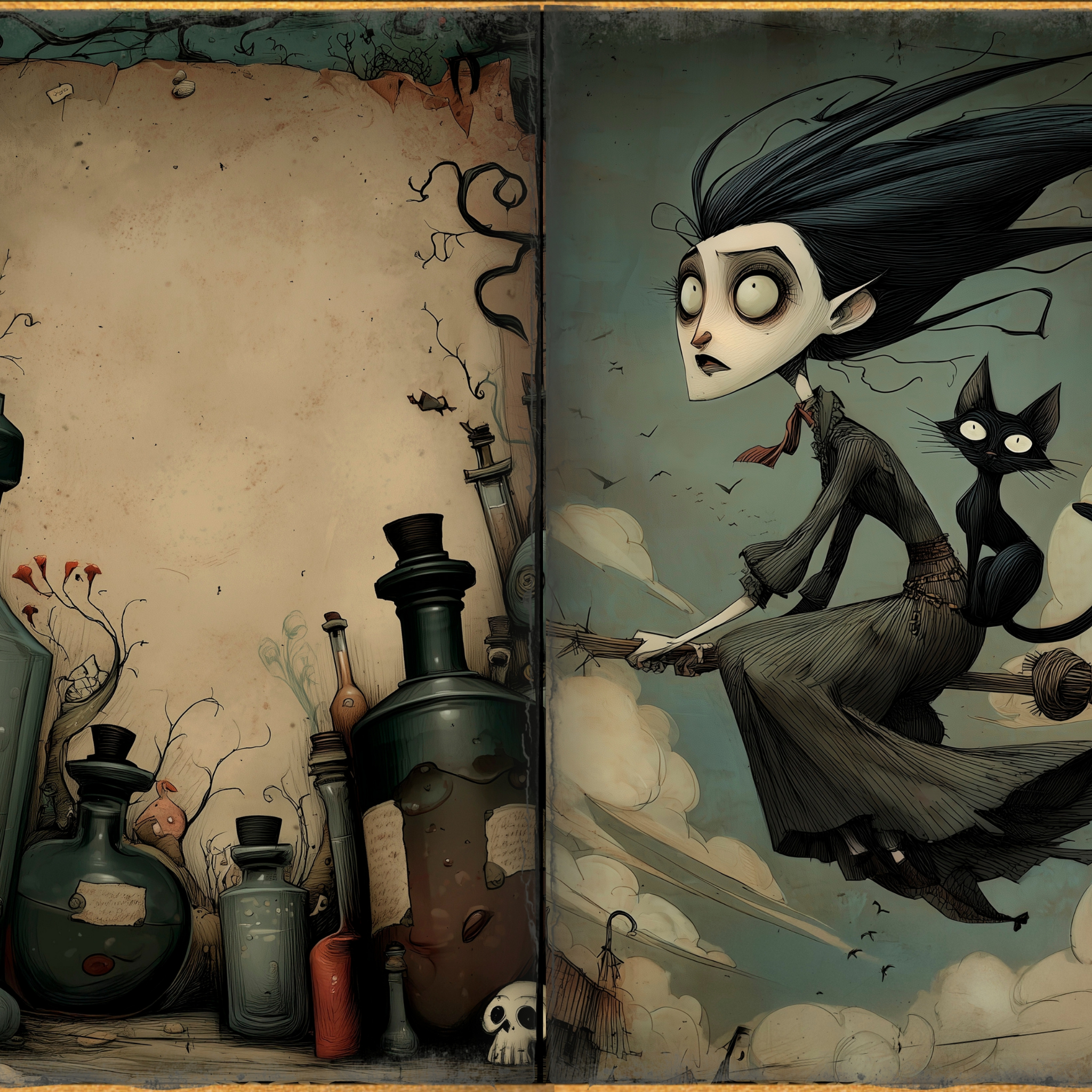 LunicArtDesign Spooky Gothic material paper 5.5 x 8.5 inches 20 different sheets