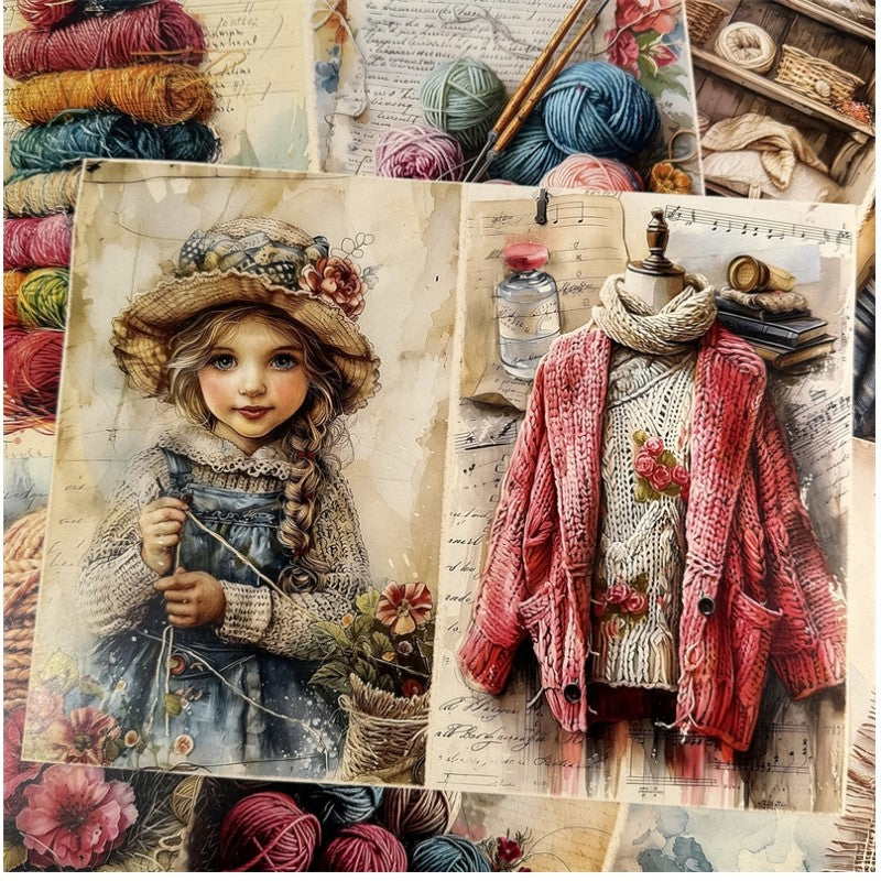 AmericanFashion Knitted Sewing Background Paper 18 cm / 14 cm 10 sheets - ViktaShop