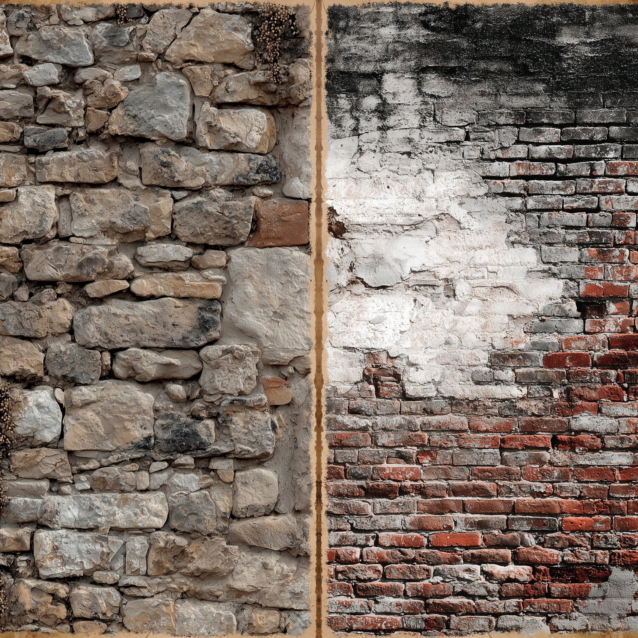 LunicArtDesign Vintage Wall material paper 5.5 x 8.5 inches 20 different sheets
