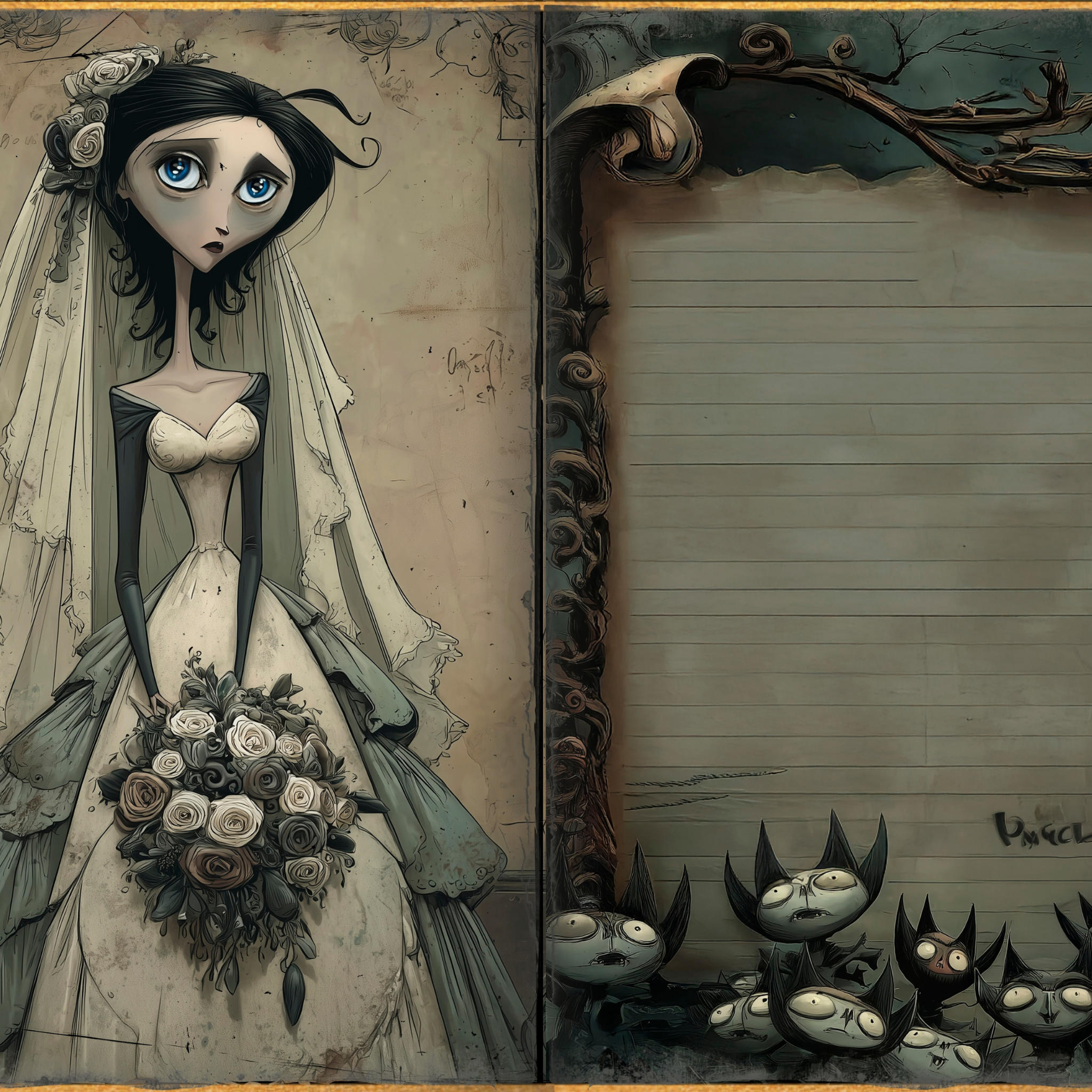 LunicArtDesign Spooky Gothic material paper 5.5 x 8.5 inches 20 different sheets