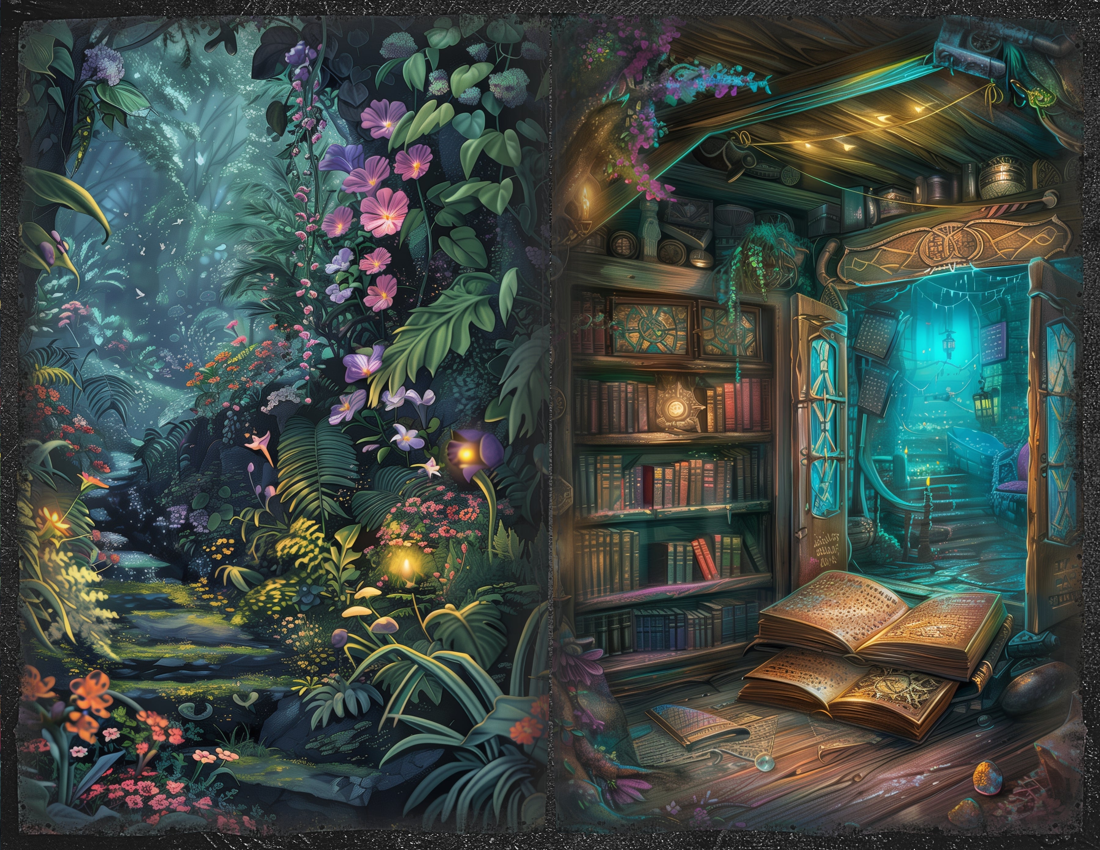 LunicArtDesign fantazy forest material paper 5.5 x 8.5 inches 20 different sheets