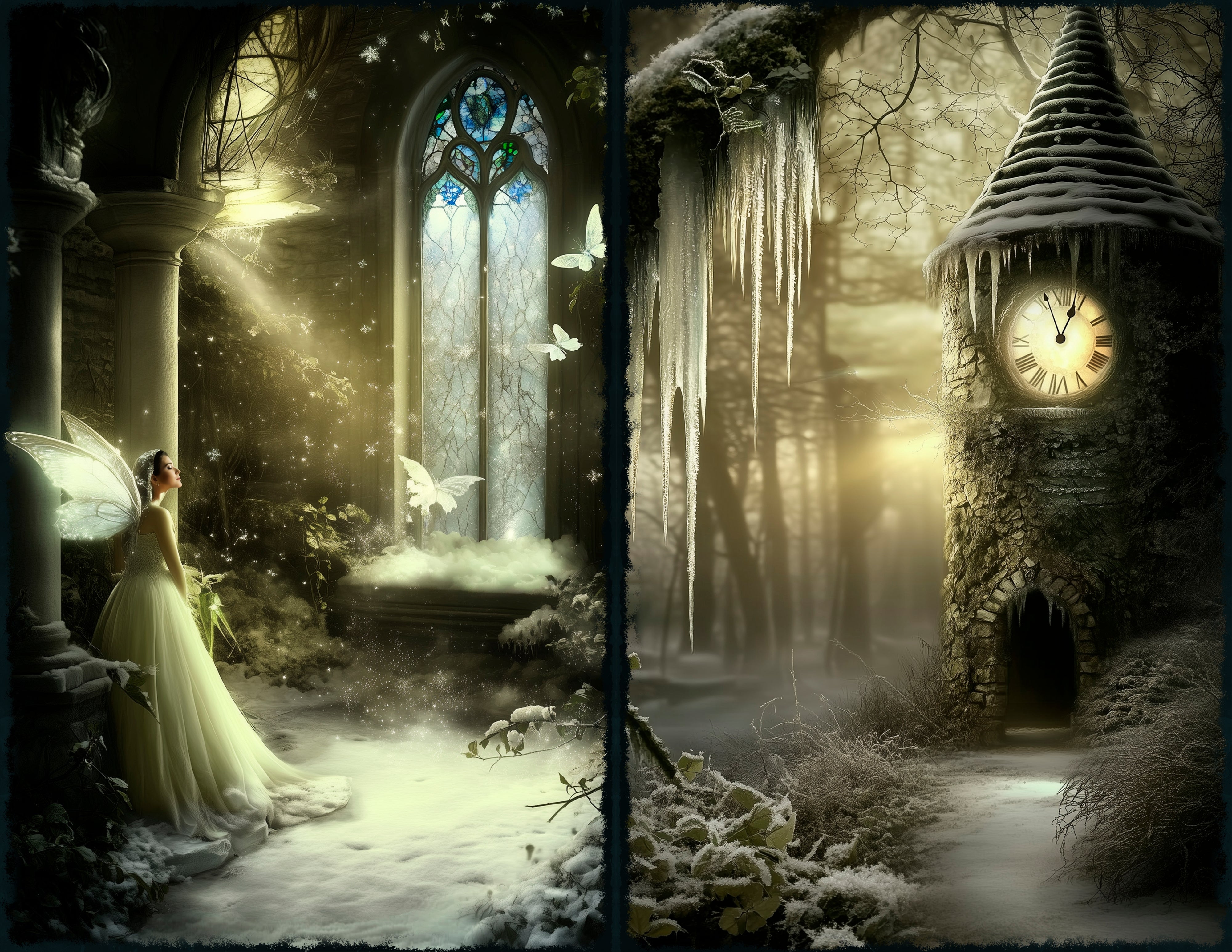 LunicArtDesign winter fairy material paper 5,5 x 8,5 inches 20 different sheets