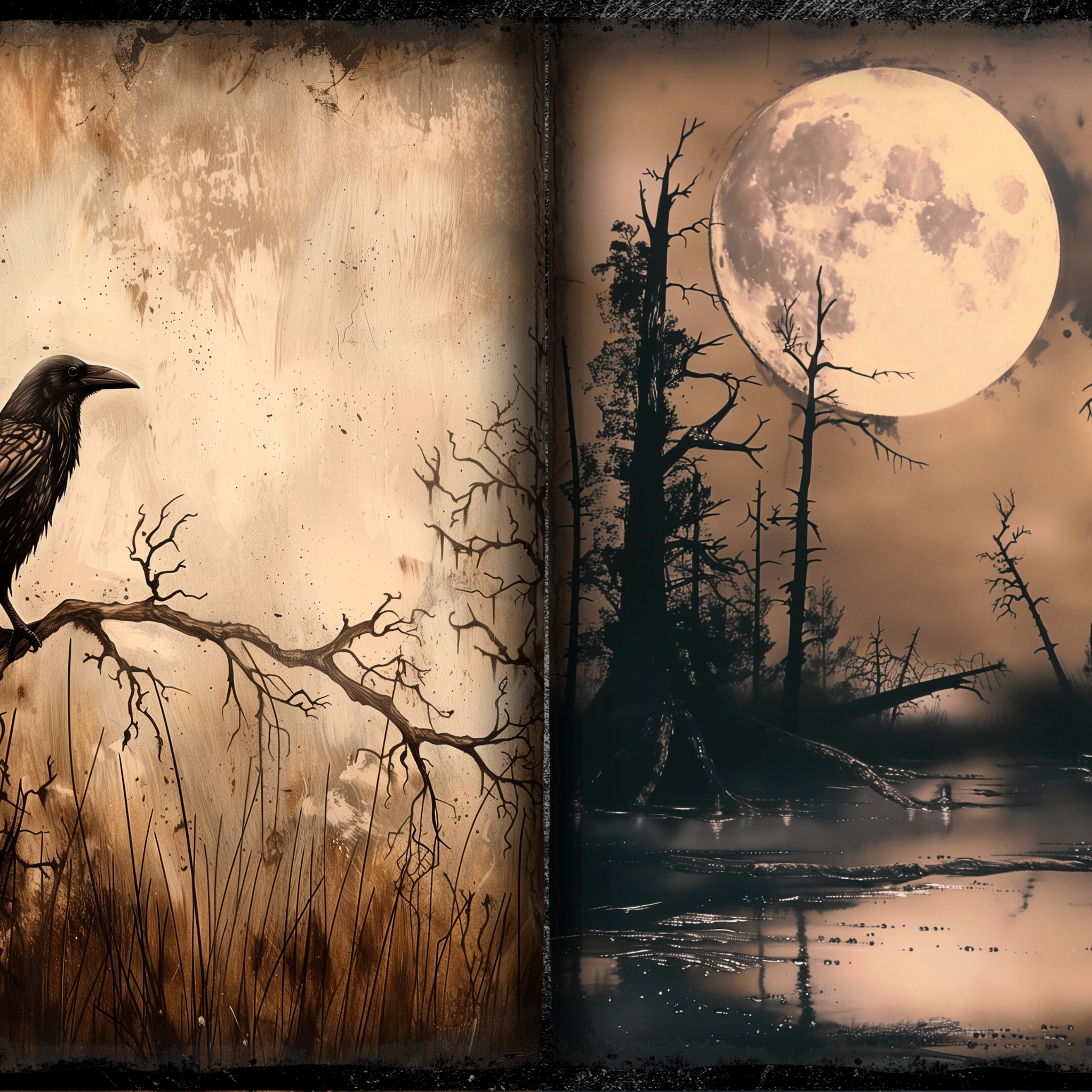 LunicArtDesign Rawen Crow material paper 5.5 x 8.5 inches 20 different sheets
