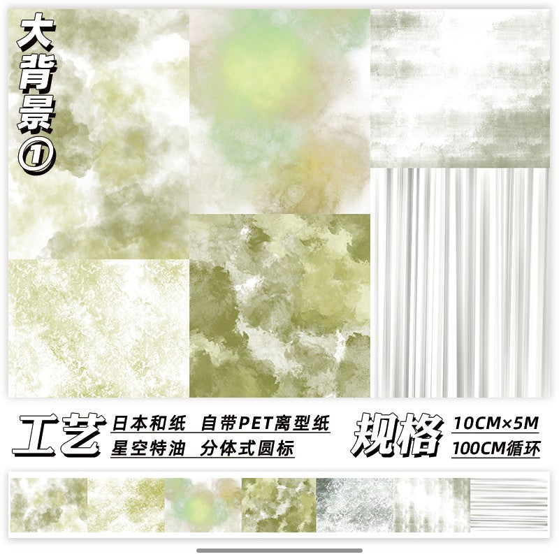 Splash Ink Style Grand Background Paper Tape 10 cm / 200 cm - ViktaShop