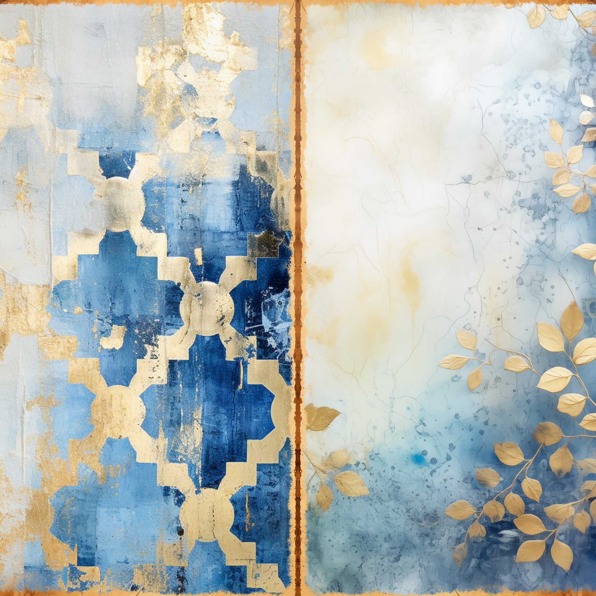 LunicArtDesign Shabby Background material paper 5.5 x 8.5 inches 20 different sheets