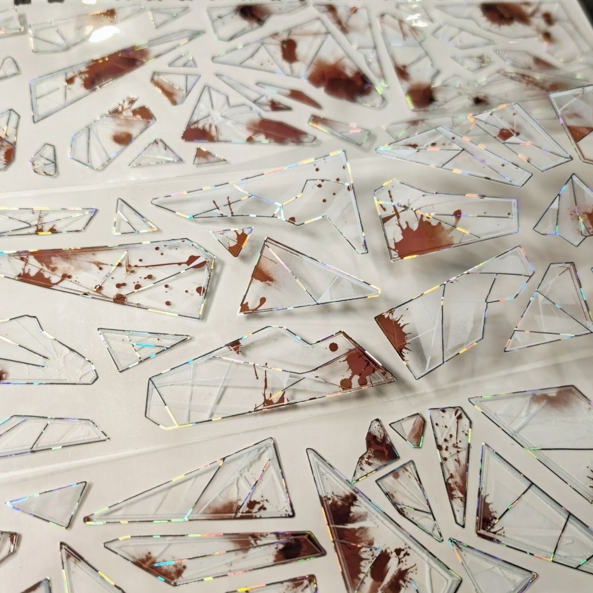 Shattered glass blood red day and night PET tape 6 cm / 1 m - ViktaShop