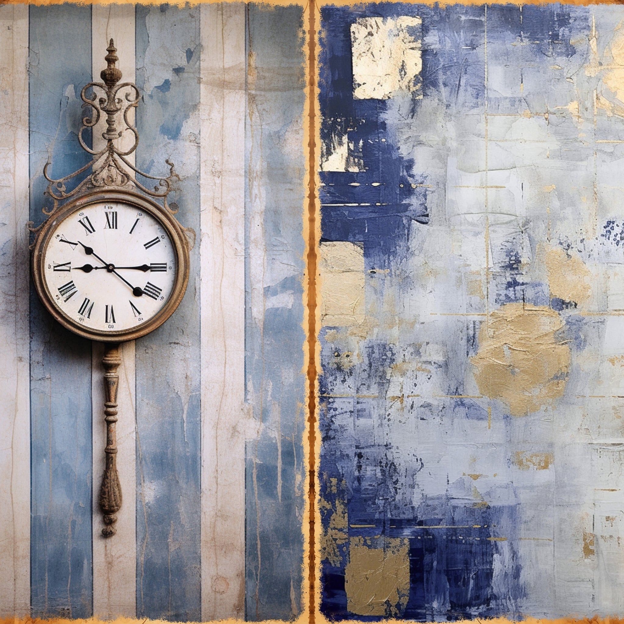 LunicArtDesign Shabby Background material paper 5.5 x 8.5 inches 20 different sheets