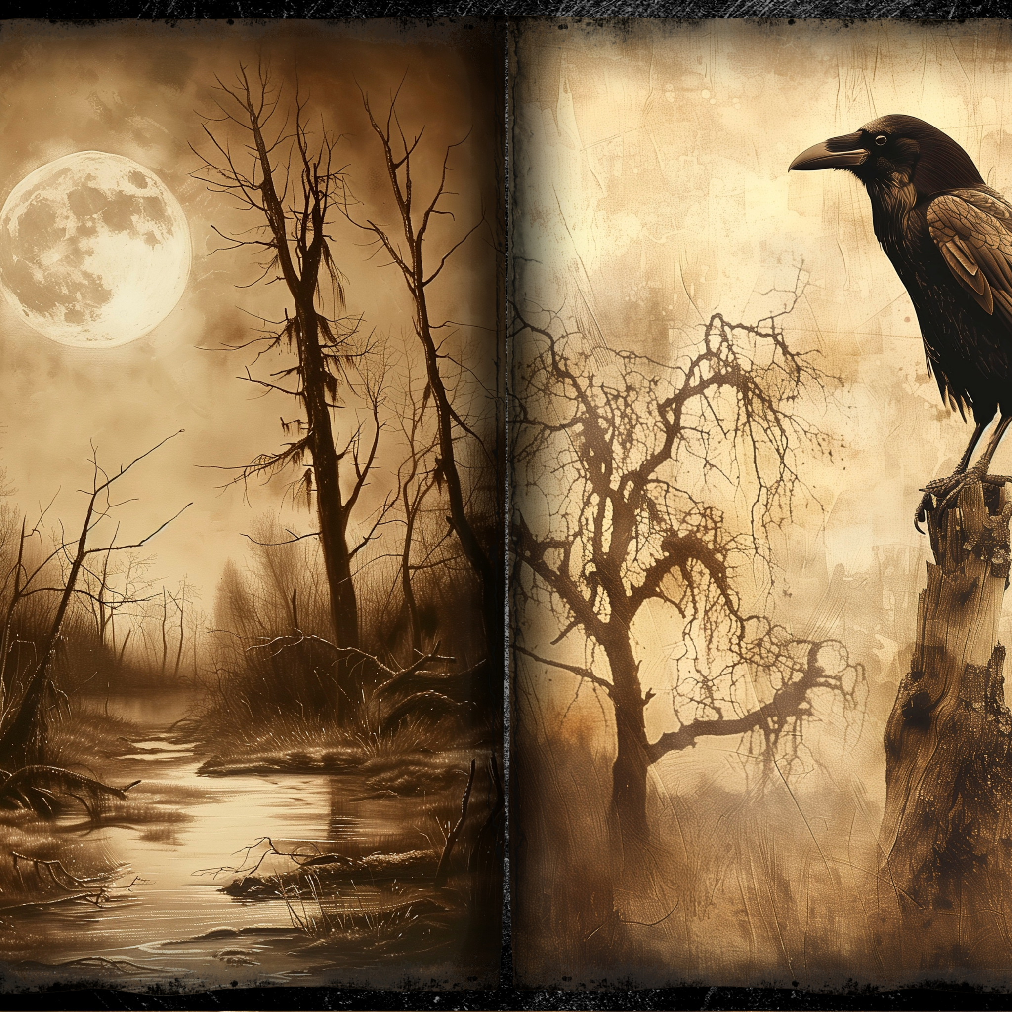 LunicArtDesign Rawen Crow material paper 5.5 x 8.5 inches 20 different sheets