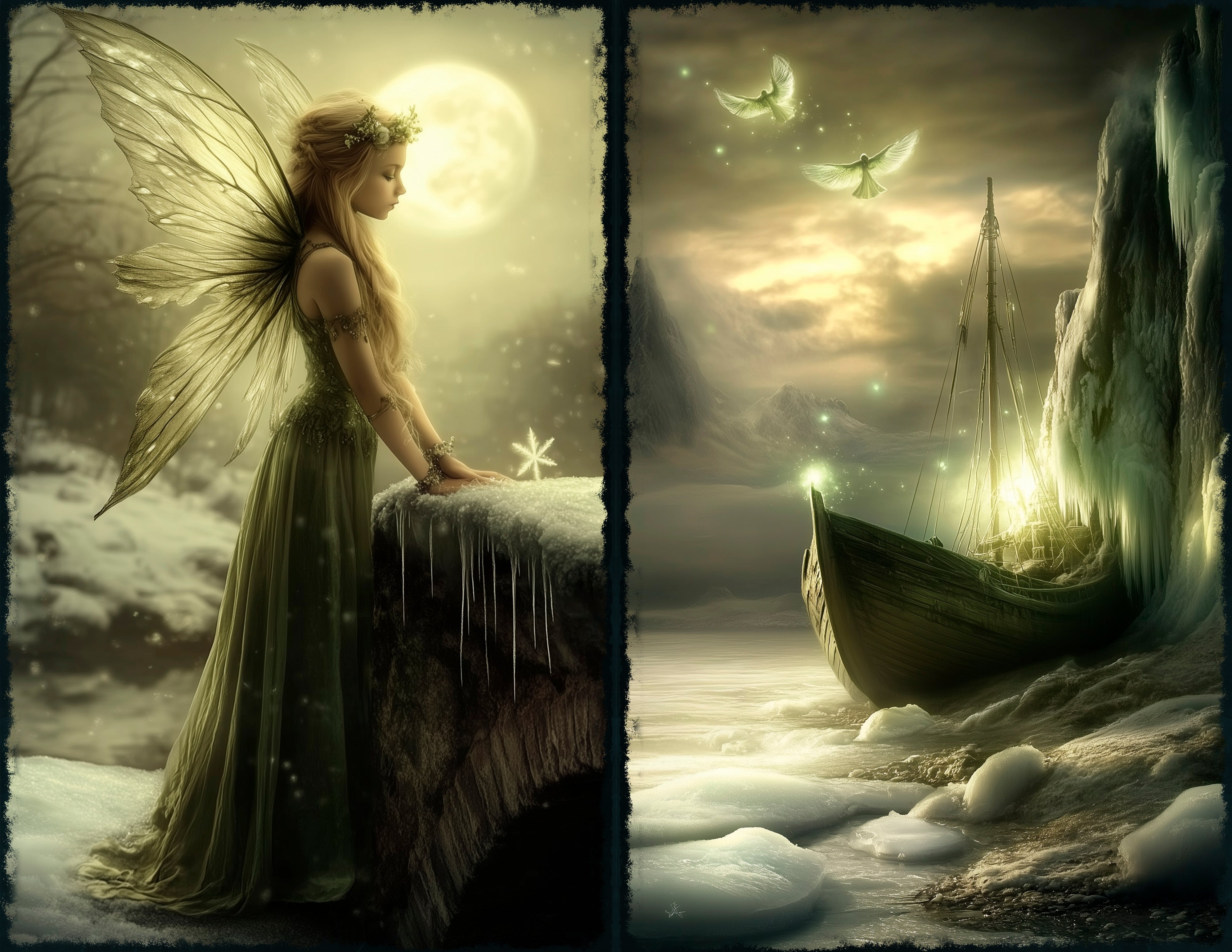 LunicArtDesign winter fairy material paper 5,5 x 8,5 inches 20 different sheets