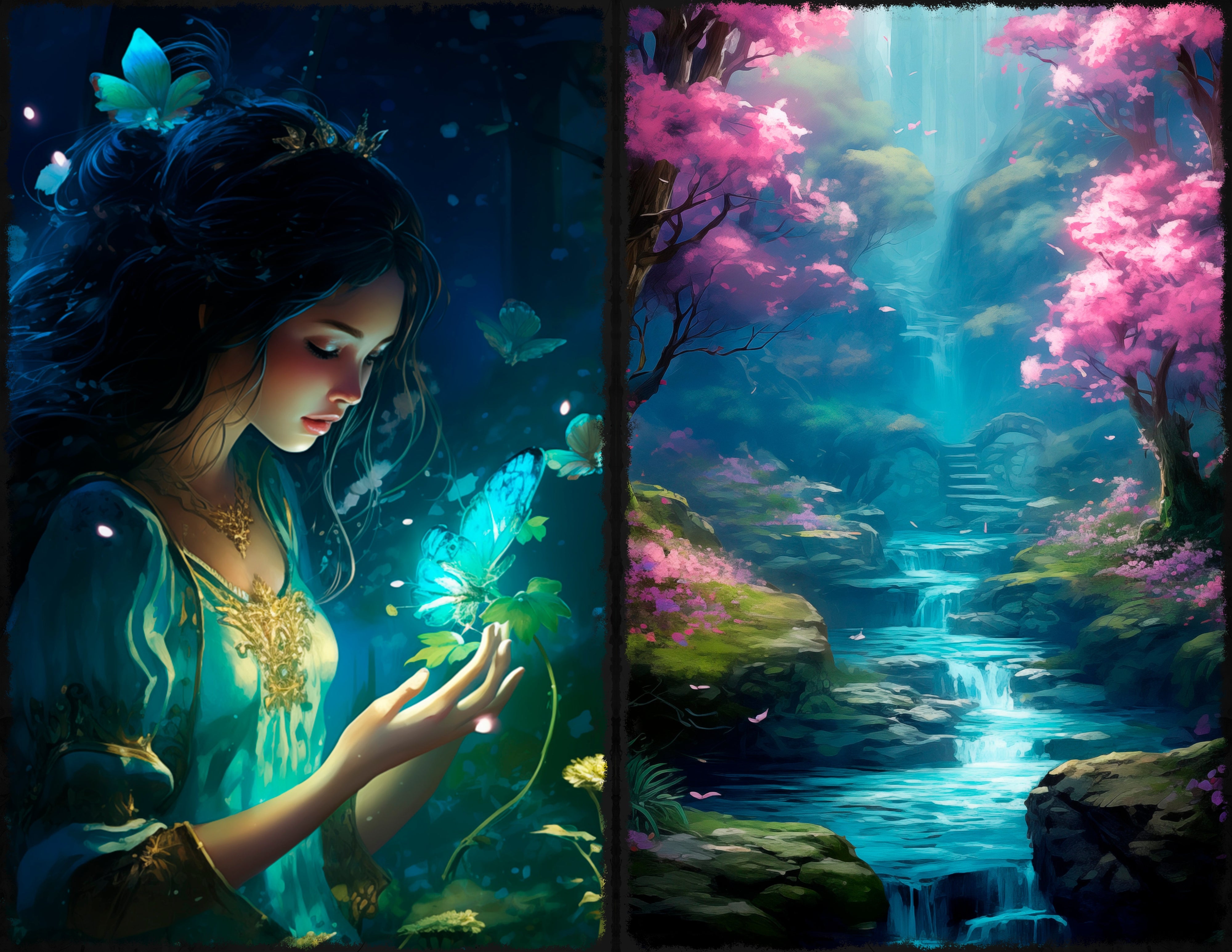 LunicArtDesign Fairy forest material paper 5,5 x 8,5 inches 20 different sheets