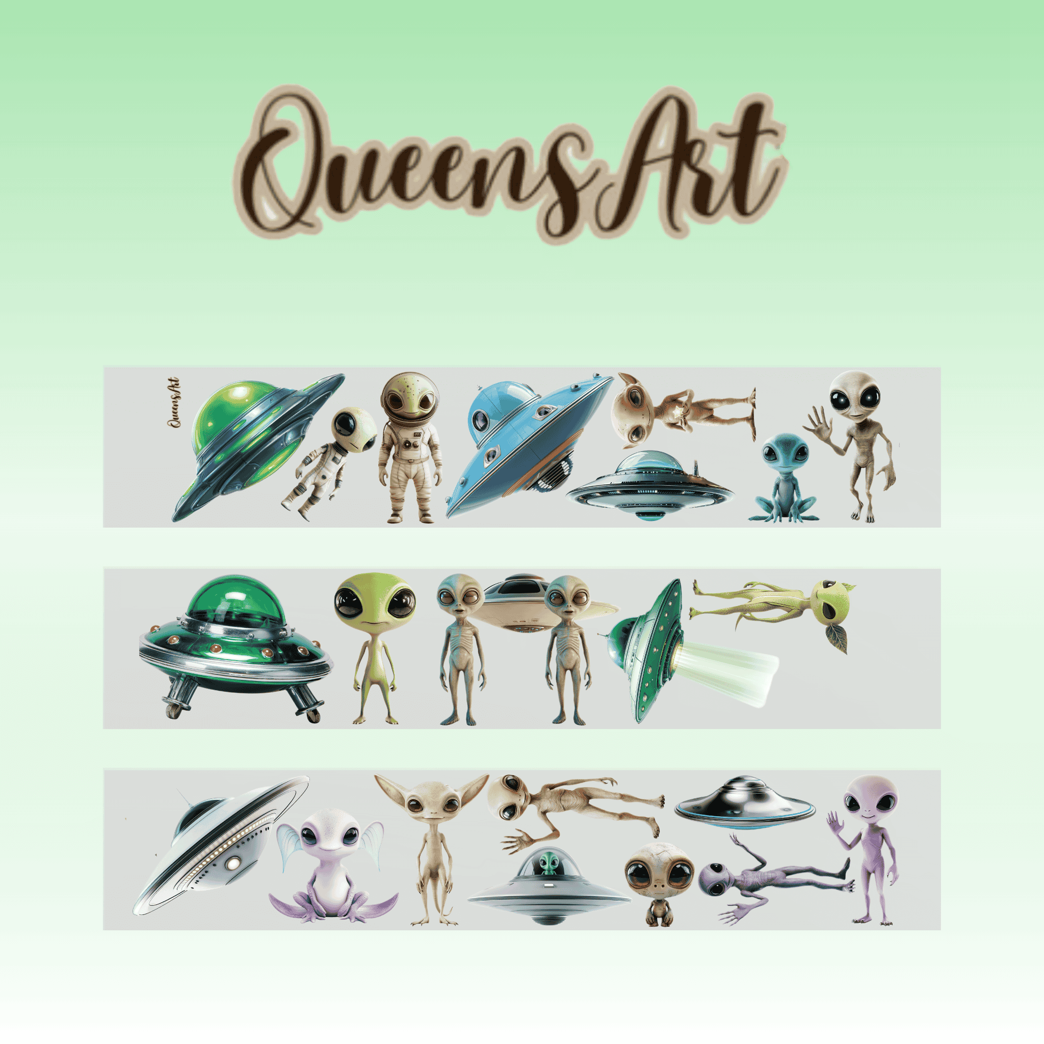 Queens Art Ufo PET tape 9cm x 1,25m